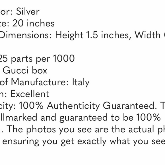 Gucci Silver Women's Necklace - Picture 7 of 7